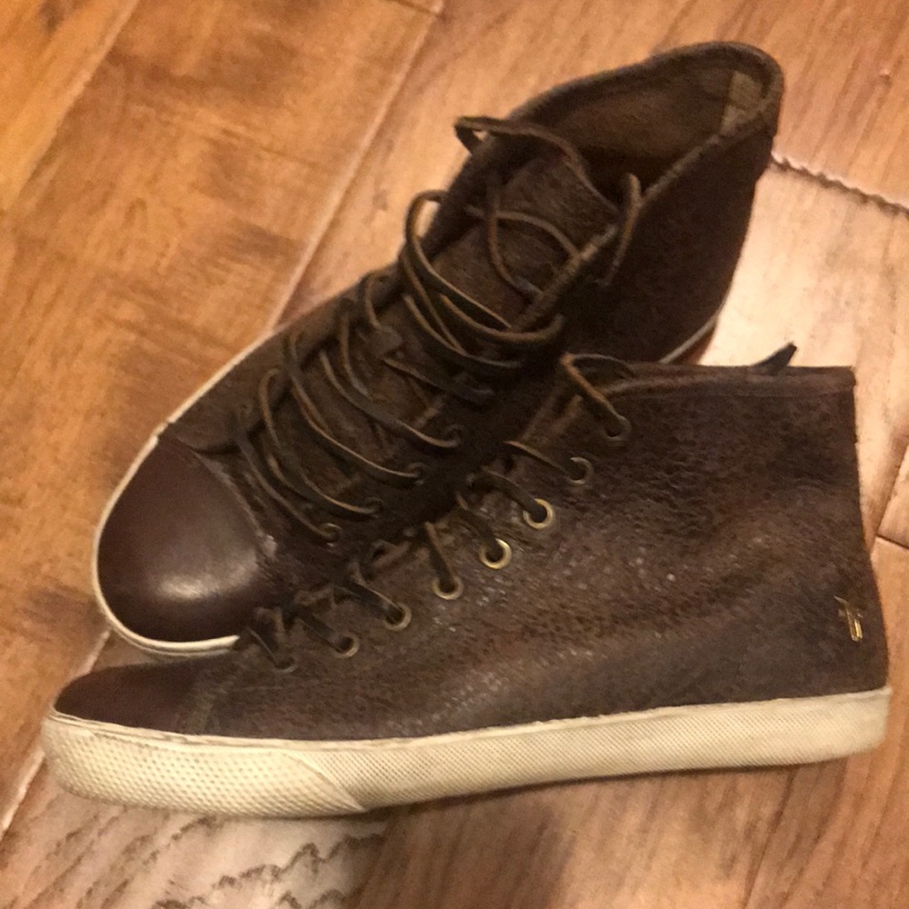 Frye Hightop Leather Sneakers Size 8